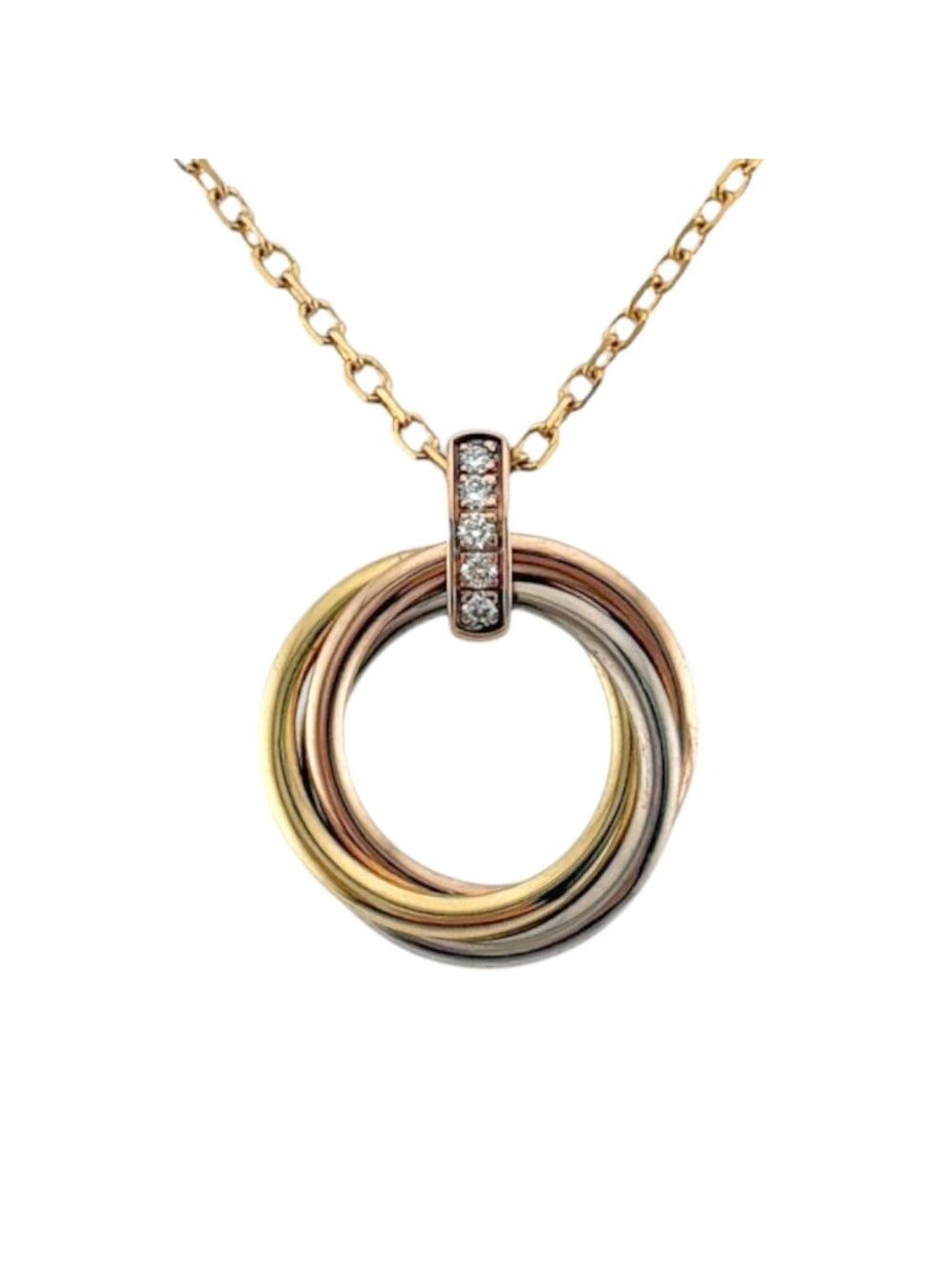 Cartier Trinity Necklace 18k Yellow Gold Diamond